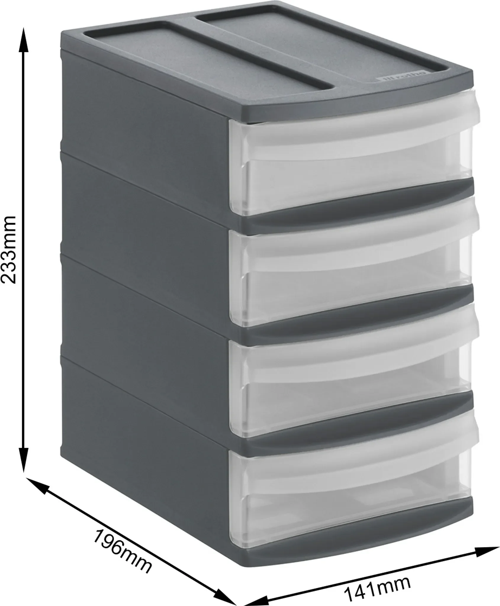 Schubladenbox „SYSTEMIX Tower XS“ – Organizer mit 4 Schubladen